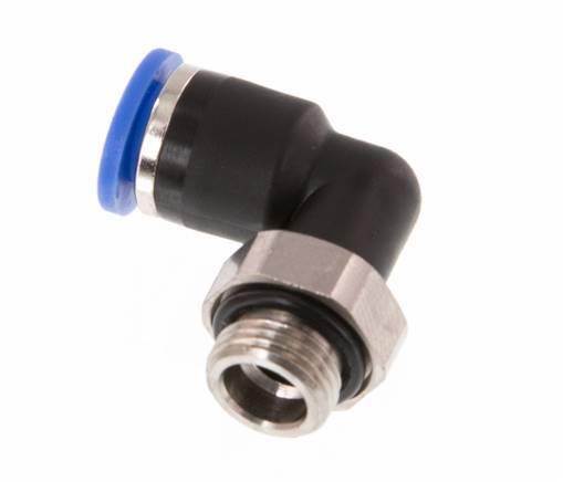 6mm x G1/8'' 90deg Elbow Push-in Fitting with Male Threads Brass/PA 66 NBR Rotatable [2 Pieces]