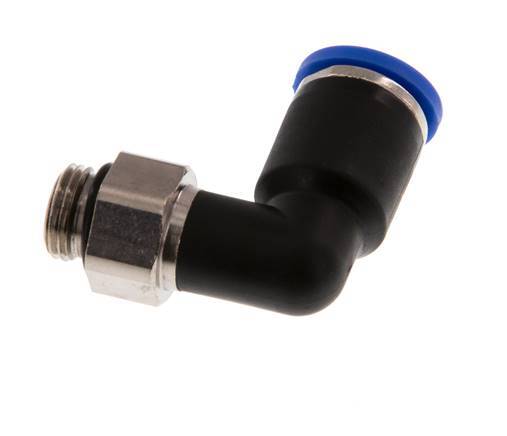 8mm x G1/8'' 90deg Elbow Push-in Fitting with Male Threads Brass/PA 66 NBR Rotatable [2 Pieces]
