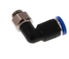 8mm x G1/8'' 90deg Elbow Push-in Fitting with Male Threads Brass/PA 66 NBR Rotatable [2 Pieces]