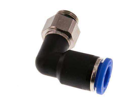 8mm x G1/8'' 90deg Elbow Push-in Fitting with Male Threads Brass/PA 66 NBR Rotatable [2 Pieces]