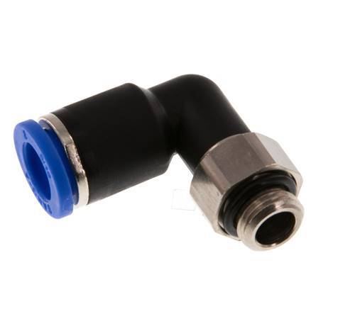 8mm x G1/8'' 90deg Elbow Push-in Fitting with Male Threads Brass/PA 66 NBR Rotatable [2 Pieces]