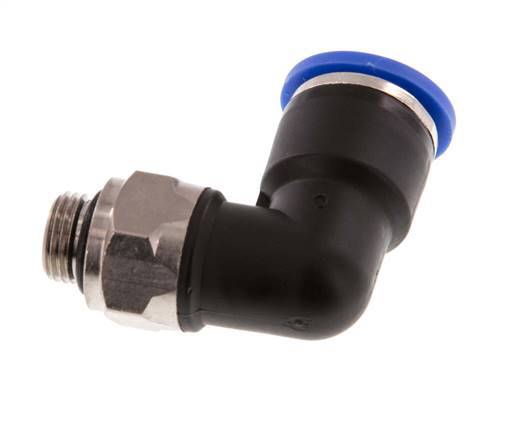 10mm x G1/8'' 90deg Elbow Push-in Fitting with Male Threads Brass/PA 66 NBR Rotatable [2 Pieces]