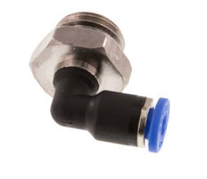 4mm x G1/4'' 90deg Elbow Push-in Fitting with Male Threads Brass/PA 66 NBR Rotatable [2 Pieces]