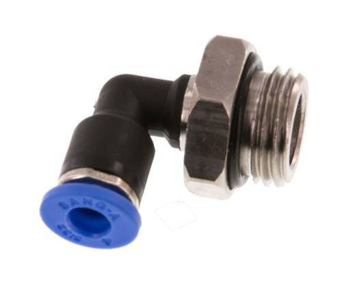 4mm x G1/4'' 90deg Elbow Push-in Fitting with Male Threads Brass/PA 66 NBR Rotatable [2 Pieces]