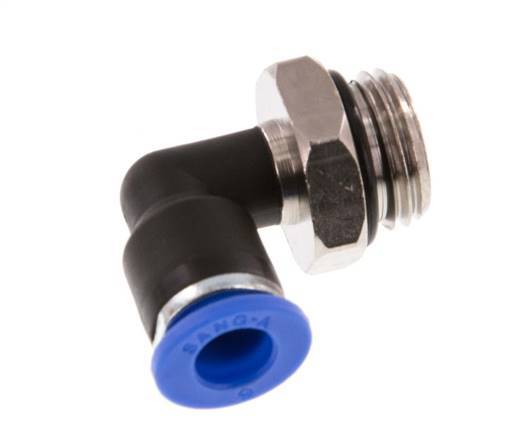6mm x G1/4'' 90deg Elbow Push-in Fitting with Male Threads Brass/PA 66 NBR Rotatable [2 Pieces]