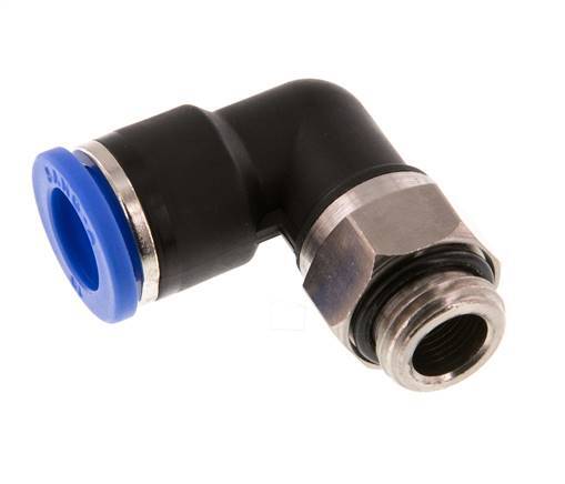 10mm x G1/4'' 90deg Elbow Push-in Fitting with Male Threads Brass/PA 66 NBR Rotatable [2 Pieces]