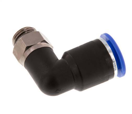 12mm x G1/4'' 90deg Elbow Push-in Fitting with Male Threads Brass/PA 66 NBR Rotatable [2 Pieces]