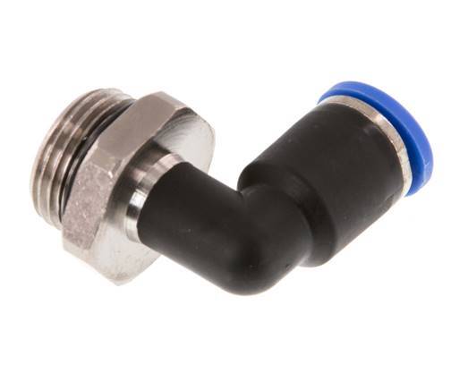 8mm x G3/8'' 90deg Elbow Push-in Fitting with Male Threads Brass/PA 66 NBR Rotatable [2 Pieces]