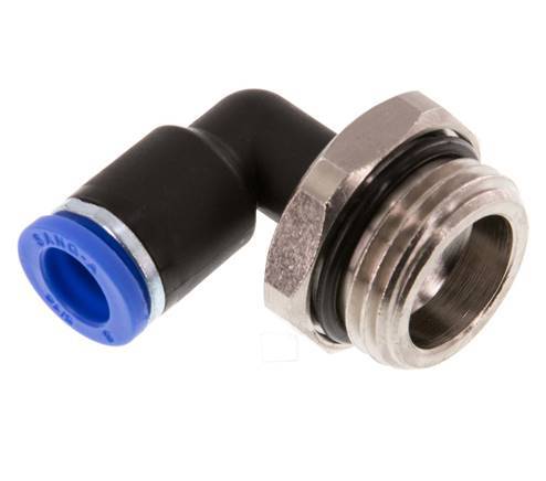 8mm x G1/2'' 90deg Elbow Push-in Fitting with Male Threads Brass/PA 66 NBR Rotatable [2 Pieces]