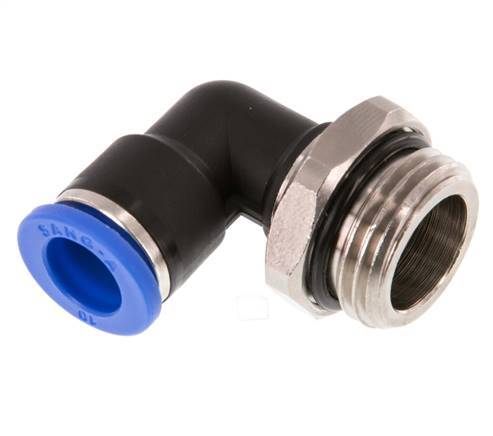 10mm x G1/2'' 90deg Elbow Push-in Fitting with Male Threads Brass/PA 66 NBR Rotatable [2 Pieces]