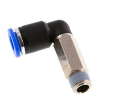 8mm x R1/8'' 90deg Elbow Push-in Fitting with Male Threads Brass/PA 66 NBR Long Sleeve Rotatable [2 Pieces]