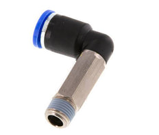 8mm x R1/8'' 90deg Elbow Push-in Fitting with Male Threads Brass/PA 66 NBR Long Sleeve Rotatable [2 Pieces]