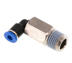 4mm x R1/4'' 90deg Elbow Push-in Fitting with Male Threads Brass/PA 66 NBR Long Sleeve Rotatable [2 Pieces]