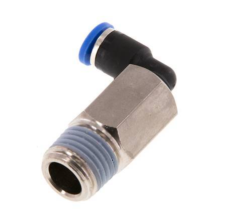 4mm x R1/4'' 90deg Elbow Push-in Fitting with Male Threads Brass/PA 66 NBR Long Sleeve Rotatable [2 Pieces]
