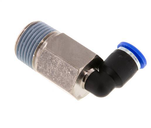 6mm x R3/8'' 90deg Elbow Push-in Fitting with Male Threads Brass/PA 66 NBR Long Sleeve Rotatable [2 Pieces]