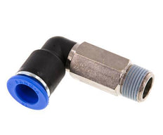 12mm x R3/8'' 90deg Elbow Push-in Fitting with Male Threads Brass/PA 66 NBR Long Sleeve Rotatable