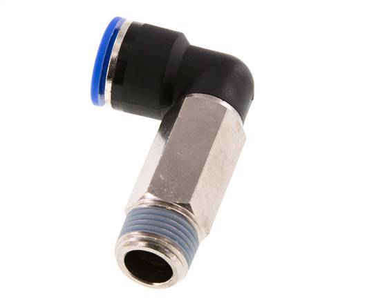 16mm x R1/2'' 90deg Elbow Push-in Fitting with Male Threads Brass/PA 66 NBR Long Sleeve Rotatable