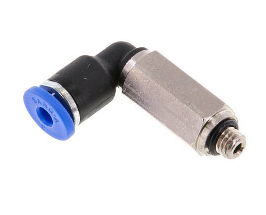 3mm x M 5 90deg Elbow Push-in Fitting with Male Threads Brass/PA 66 NBR Long Sleeve Rotatable [2 Pieces]