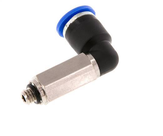 6mm x M 5 90deg Elbow Push-in Fitting with Male Threads Brass/PA 66 NBR Long Sleeve Rotatable [2 Pieces]