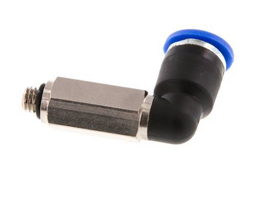 6mm x M 5 90deg Elbow Push-in Fitting with Male Threads Brass/PA 66 NBR Long Sleeve Rotatable [2 Pieces]