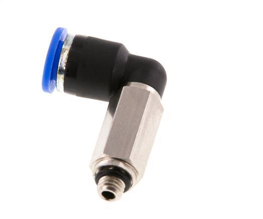6mm x M 5 90deg Elbow Push-in Fitting with Male Threads Brass/PA 66 NBR Long Sleeve Rotatable [2 Pieces]