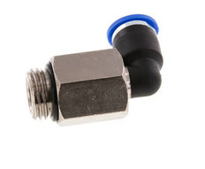 6mm x G1/4'' 90deg Elbow Push-in Fitting with Male Threads Brass/PA 66 NBR Long Sleeve Rotatable [2 Pieces]