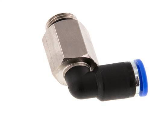 8mm x G1/4'' 90deg Elbow Push-in Fitting with Male Threads Brass/PA 66 NBR Long Sleeve Rotatable [2 Pieces]