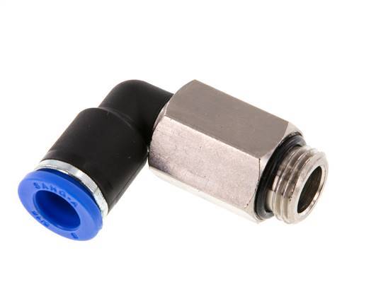 8mm x G1/4'' 90deg Elbow Push-in Fitting with Male Threads Brass/PA 66 NBR Long Sleeve Rotatable [2 Pieces]
