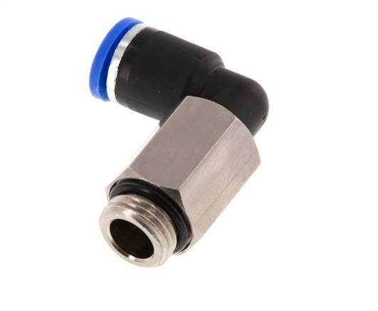 8mm x G1/4'' 90deg Elbow Push-in Fitting with Male Threads Brass/PA 66 NBR Long Sleeve Rotatable [2 Pieces]