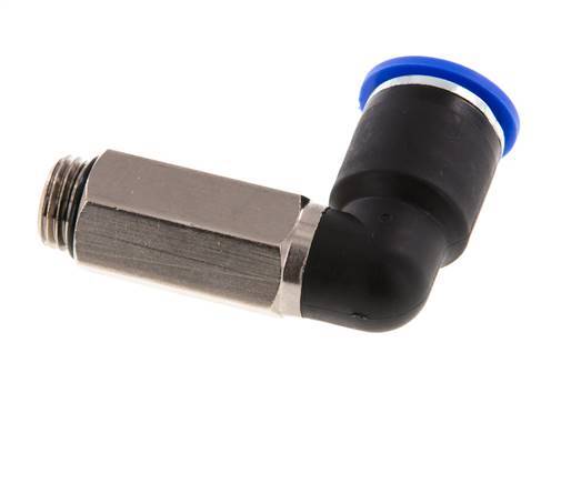 12mm x G1/4'' 90deg Elbow Push-in Fitting with Male Threads Brass/PA 66 NBR Long Sleeve Rotatable