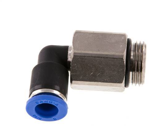 8mm x G3/8'' 90deg Elbow Push-in Fitting with Male Threads Brass/PA 66 NBR Long Sleeve Rotatable [2 Pieces]
