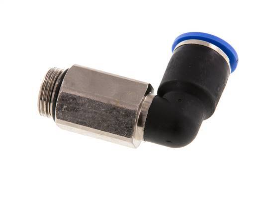 12mm x G3/8'' 90deg Elbow Push-in Fitting with Male Threads Brass/PA 66 NBR Long Sleeve Rotatable