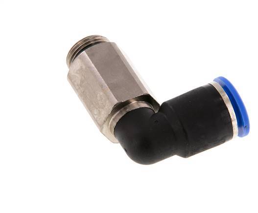 12mm x G3/8'' 90deg Elbow Push-in Fitting with Male Threads Brass/PA 66 NBR Long Sleeve Rotatable