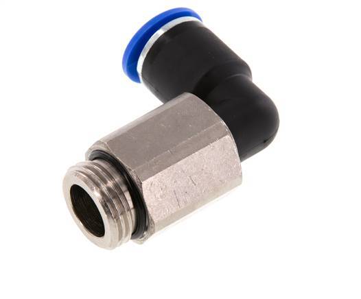 12mm x G1/2'' 90deg Elbow Push-in Fitting with Male Threads Brass/PA 66 NBR Long Sleeve Rotatable