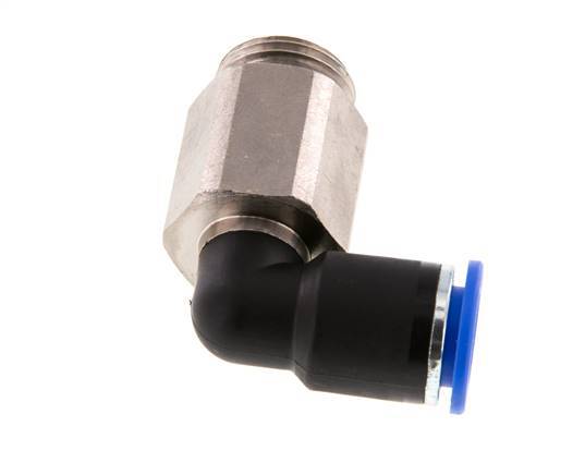 12mm x G1/2'' 90deg Elbow Push-in Fitting with Male Threads Brass/PA 66 NBR Long Sleeve Rotatable