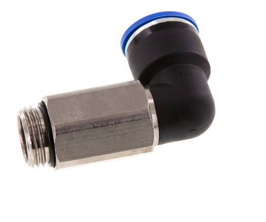 16mm x G1/2'' 90deg Elbow Push-in Fitting with Male Threads Brass/PA 66 NBR Long Sleeve Rotatable