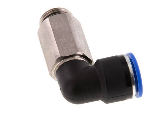 16mm x G1/2'' 90deg Elbow Push-in Fitting with Male Threads Brass/PA 66 NBR Long Sleeve Rotatable