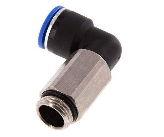 16mm x G1/2'' 90deg Elbow Push-in Fitting with Male Threads Brass/PA 66 NBR Long Sleeve Rotatable