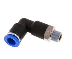 8mm x R1/8'' 90deg Elbow Push-in Fitting with Male Threads Brass/PA 66 NBR Long Body Rotatable [2 Pieces]