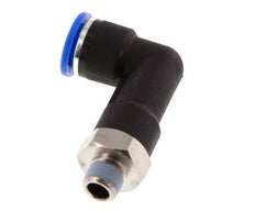 10mm x R1/8'' 90deg Elbow Push-in Fitting with Male Threads Brass/PA 66 NBR Long Body Rotatable [2 Pieces]