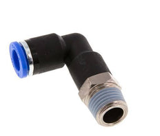 8mm x R1/4'' 90deg Elbow Push-in Fitting with Male Threads Brass/PA 66 NBR Long Body Rotatable [2 Pieces]