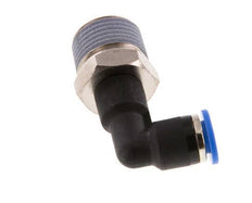 6mm x R3/8'' 90deg Elbow Push-in Fitting with Male Threads Brass/PA 66 NBR Long Body Rotatable [2 Pieces]