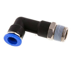 10mm x R3/8'' 90deg Elbow Push-in Fitting with Male Threads Brass/PA 66 NBR Long Body Rotatable [2 Pieces]