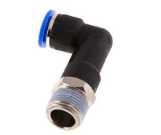 10mm x R3/8'' 90deg Elbow Push-in Fitting with Male Threads Brass/PA 66 NBR Long Body Rotatable [2 Pieces]