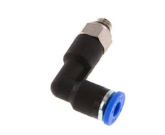 4mm x M 5 90deg Elbow Push-in Fitting with Male Threads Brass/PA 66 NBR Long Body Rotatable [2 Pieces]