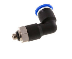 6mm x M 5 90deg Elbow Push-in Fitting with Male Threads Brass/PA 66 NBR Long Body Rotatable [2 Pieces]