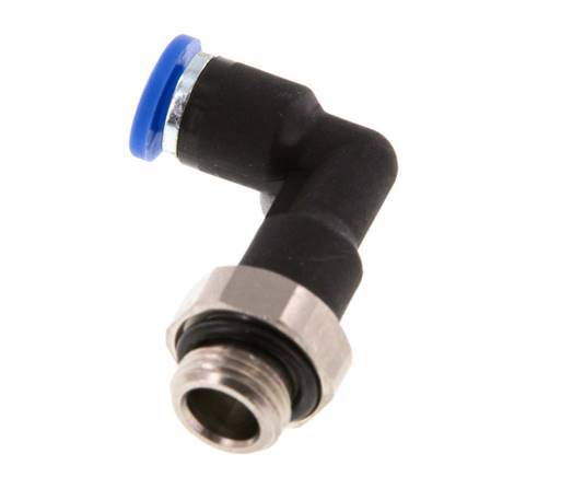 4mm x G1/8'' 90deg Elbow Push-in Fitting with Male Threads Brass/PA 66 NBR Long Body Rotatable [5 Pieces]