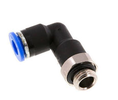 6mm x G1/8'' 90deg Elbow Push-in Fitting with Male Threads Brass/PA 66 NBR Long Body Rotatable [5 Pieces]