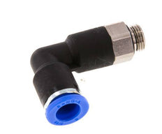 8mm x G1/8'' 90deg Elbow Push-in Fitting with Male Threads Brass/PA 66 NBR Long Body Rotatable [2 Pieces]