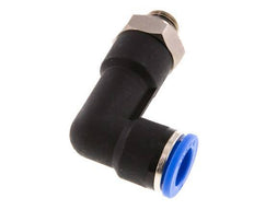 10mm x G1/8'' 90deg Elbow Push-in Fitting with Male Threads Brass/PA 66 NBR Long Body Rotatable [2 Pieces]